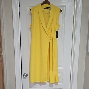Yellow Sheath Midi Dress